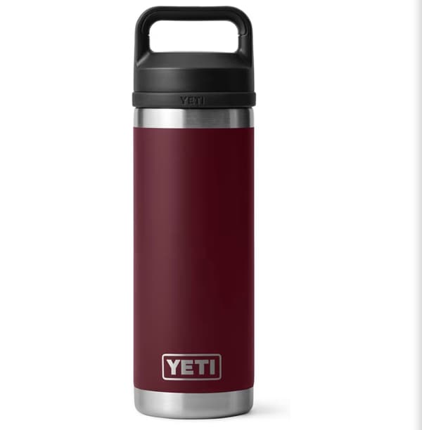 YETI Rambler 18 oz Bottle, Leakproof, Vacuum Insulated, Stainless Steel with Chug Cap, Wild Vine Red