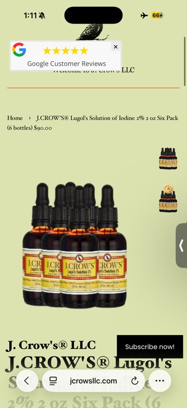 Lugols Solution of Iodine 2 percent