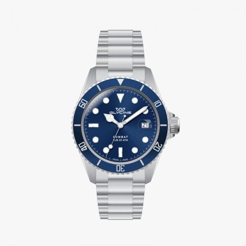 Combat Quartz Blue Dial Mens Watch