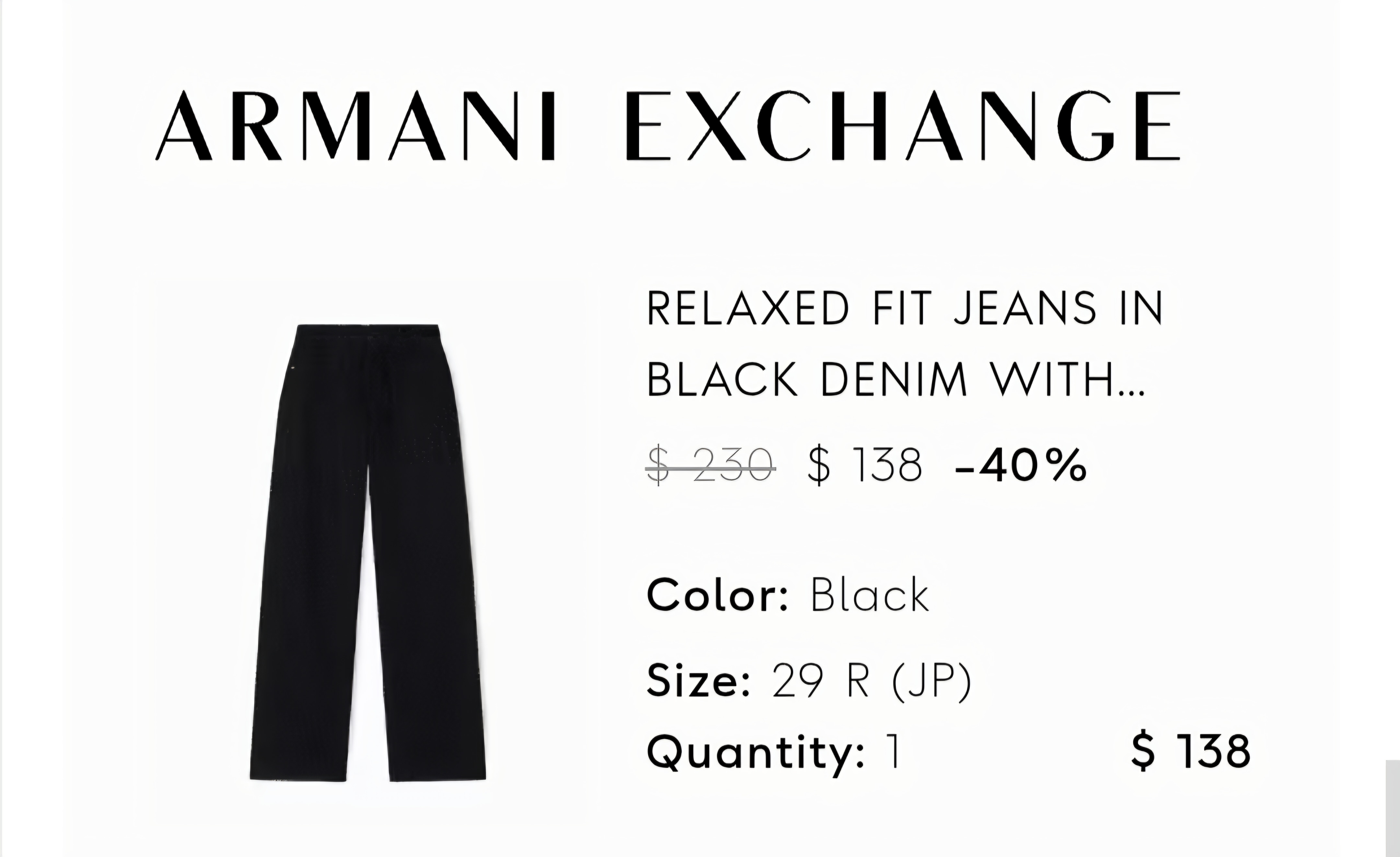 RELAXED FIT JEANS IN BLACK DENIM WITH RHINESTONES