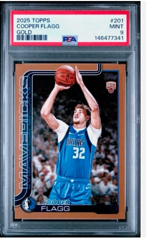 2025-26 Topps - Cooper Flagg 201 Gold 0028/2025 (RC) PSA 9