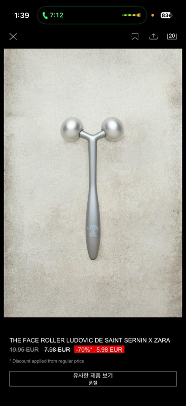 the face roller ludovic de saint sernin x zara