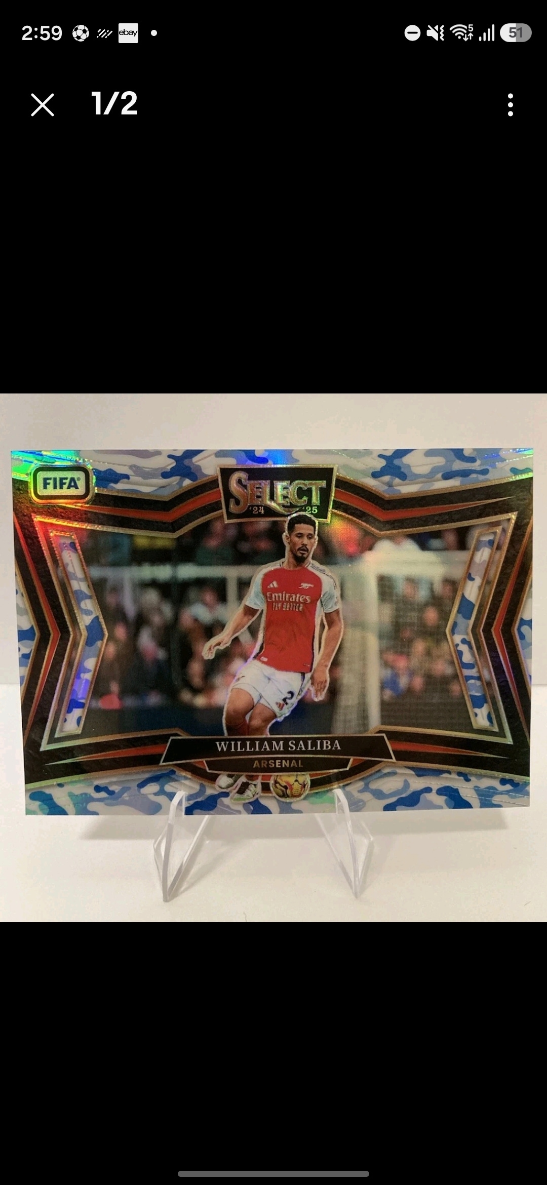 2024-25 Panini Select Fifa - Field Level William Saliba 222 Winter Camo /30