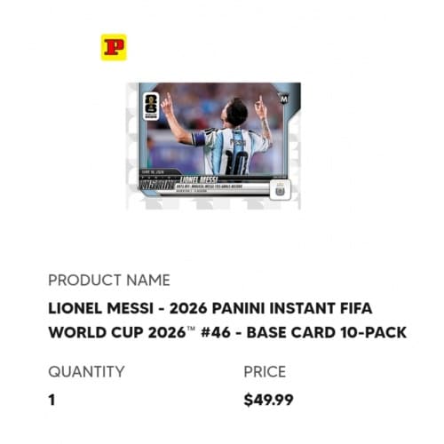Lionel Messi - 2026 Panini Instant FIFA World Cup 2026 46 - Base Card 10-pack