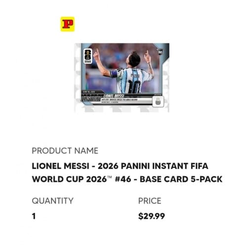 Lionel Messi - 2026 Panini Instant FIFA World Cup 2026 46 - Base Card 5-pack