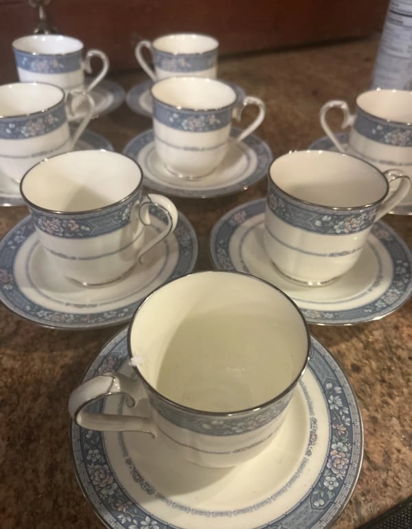 Noritake Randolph Bone China Japan Coffee Tea cups Saucers SET OF 8