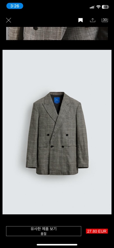 double-breasted-check-wool and linen suit blazer aaron levine x zara