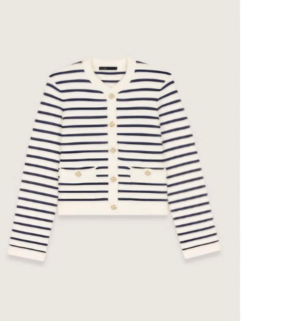 Striped knit cardigan