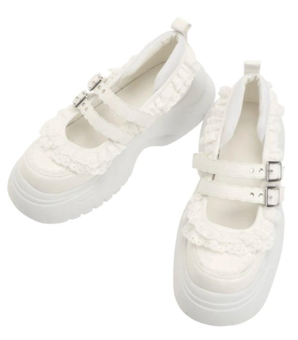 frill mary jane metal sneakers