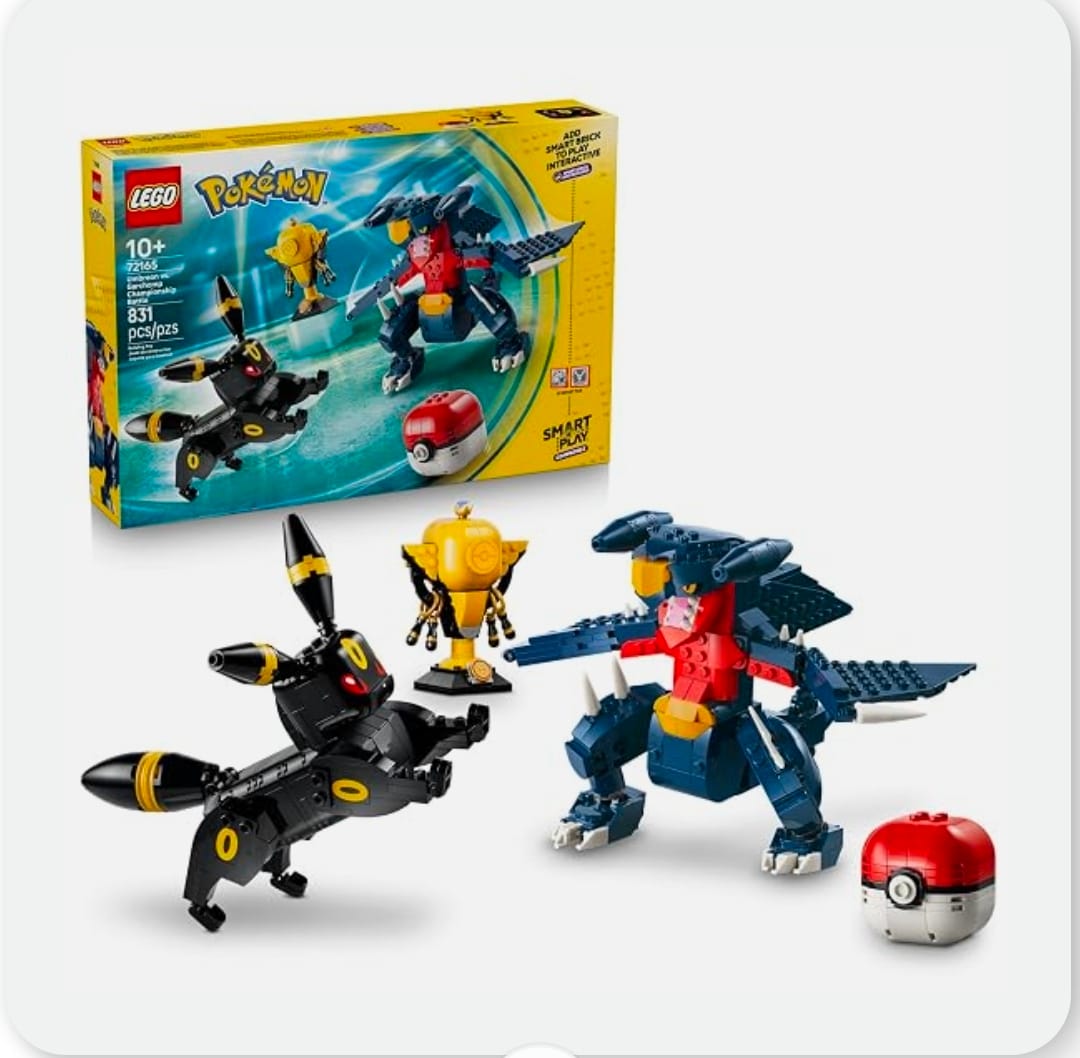 LEGO Pokémon SMART Play: Umbreon vs. Garchomp Championship Battle 72165 Compatible Set, Building Toys, Boys and Girls, Ages 10+, Interactive Pokémon Toys, 2 SMART Tags, 831 pieces, Gift Idea
