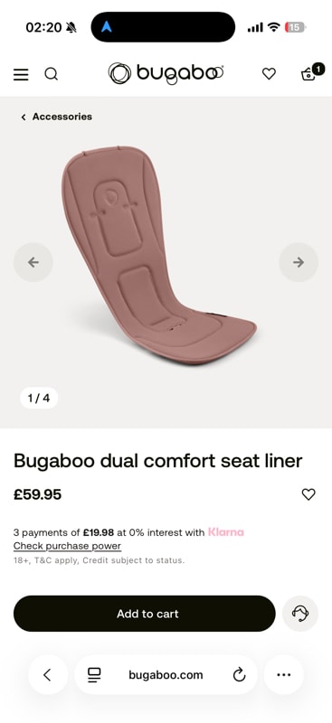 Bugaboo dual comfort seat liner