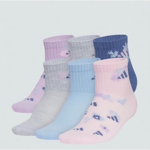 adidas kids Girls Cushioned Graphic 6-Pack Quarter