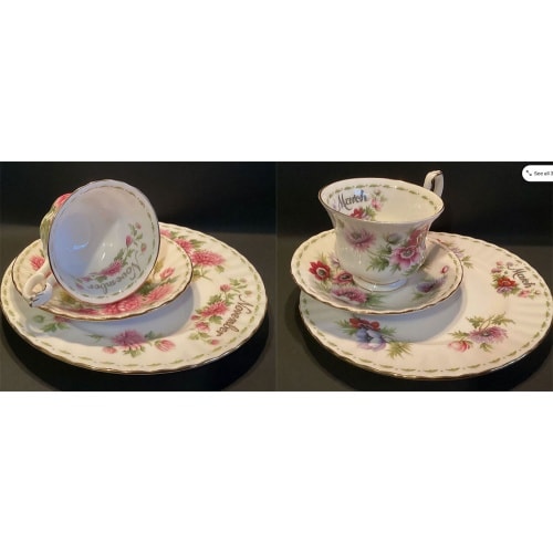 Used Porcelain 2Cups,2Saucers,2Plates