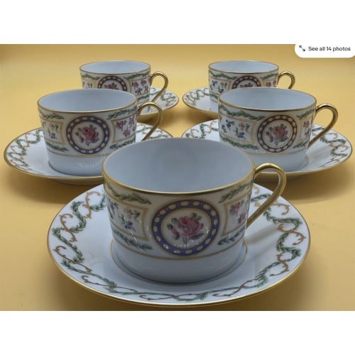 Used Porcelain 5Cups,5Saucers
