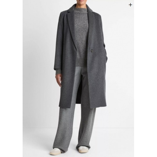 Classic Wool-Blend Straight Coat