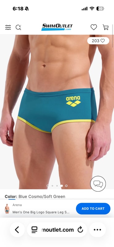 Mens One Big Logo Square Leg Swimsuit