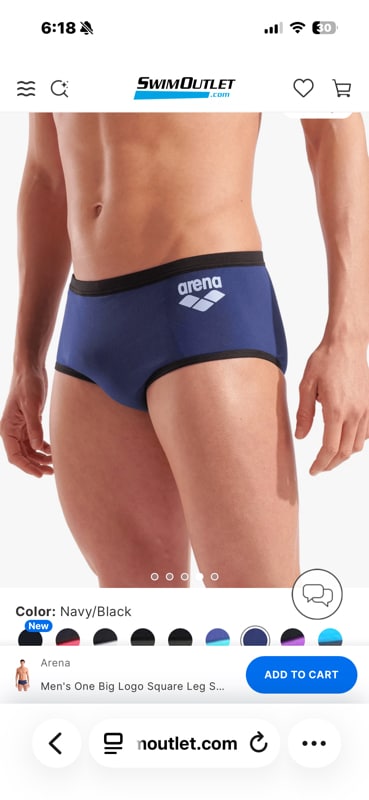 Mens One Big Logo Square Leg Swimsuit