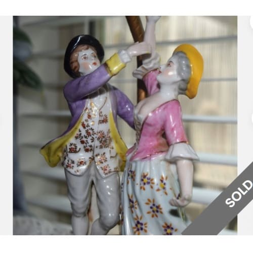 Dresden-style porcelain figurine of a dancing couple