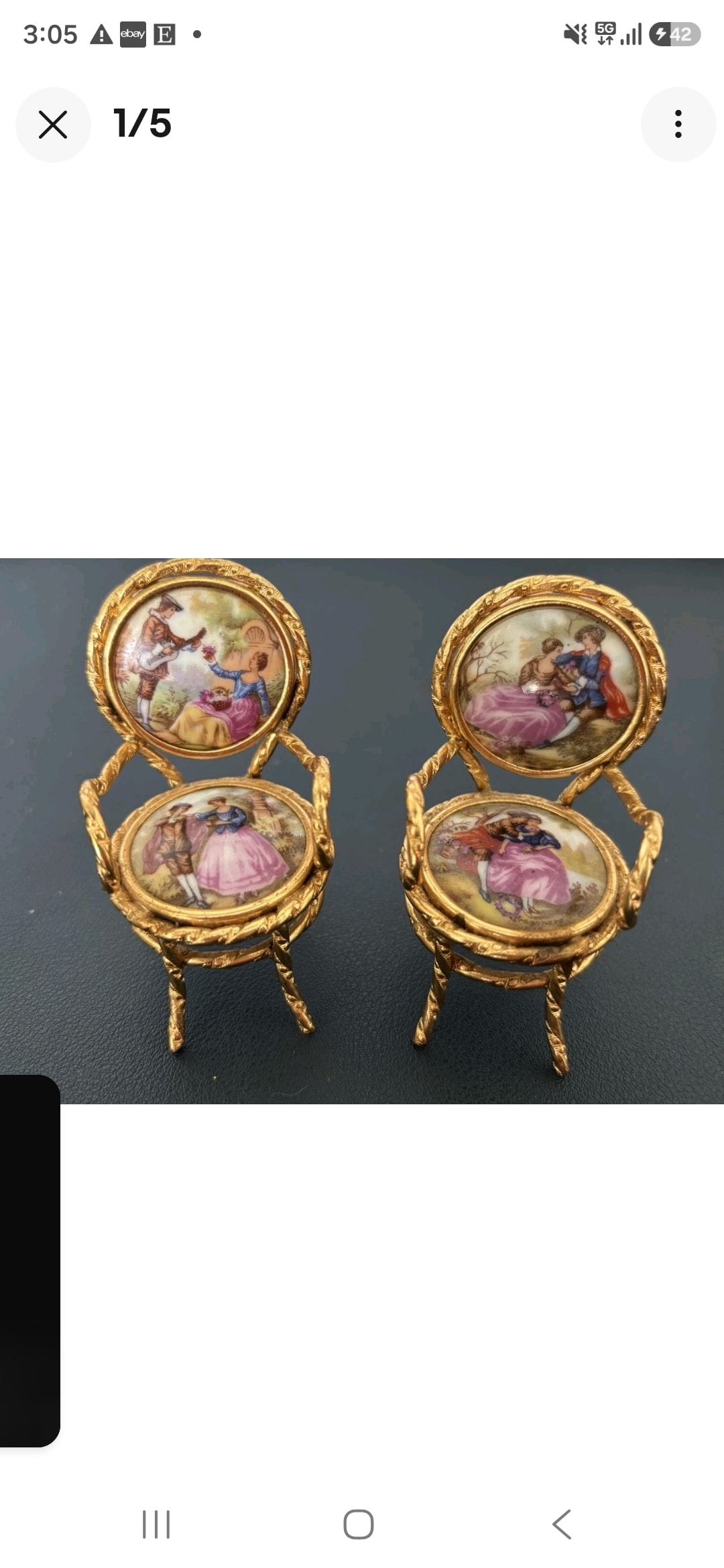 Limoges 2 miniature chairs