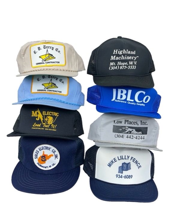 Vintage Trucker Hat Lot Snapback Cap 80s 90s Patch USA Advertising Logo Rope AE6 lot 8