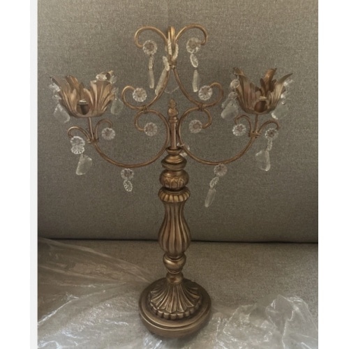Vintage French Crystal Glass Drop Candelabra