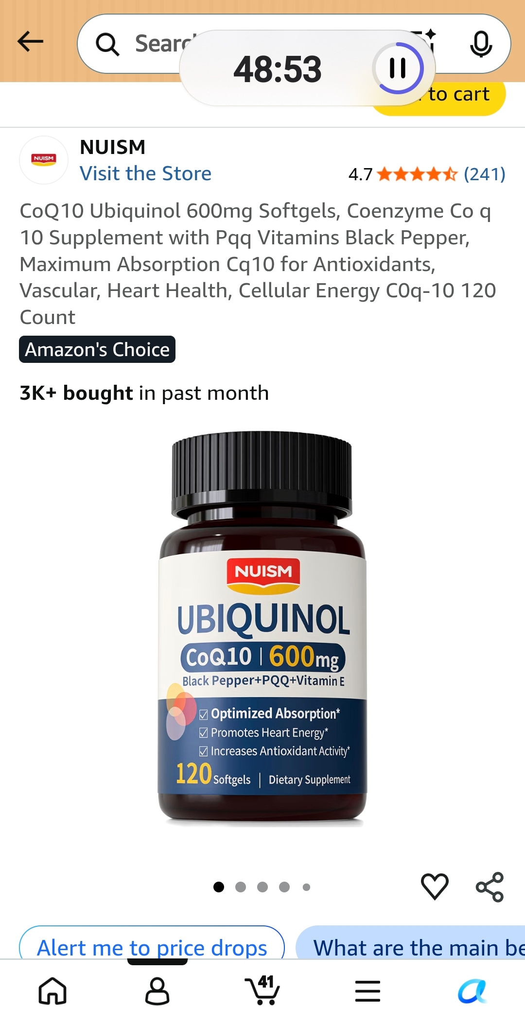 CoQ10 Ubiquinol 600mg Softgels