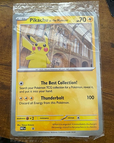 Pikachu at the Museum jumbo Promo card