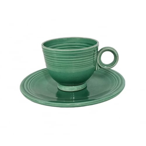 Vintage FiestaWare Cup and Saucer in Original Green - 1936s-1950s