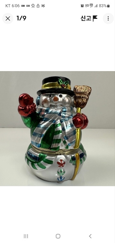 Mr Christmas Blown Glass Snowman Music Box Animated Ice Skating 6 Hinged Deck