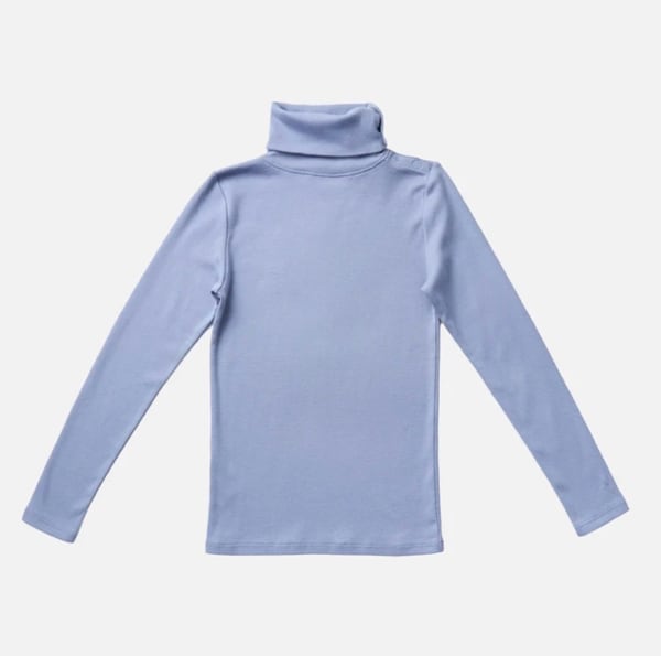 Kids Pima Cotton Snap Turtleneck - Powder
