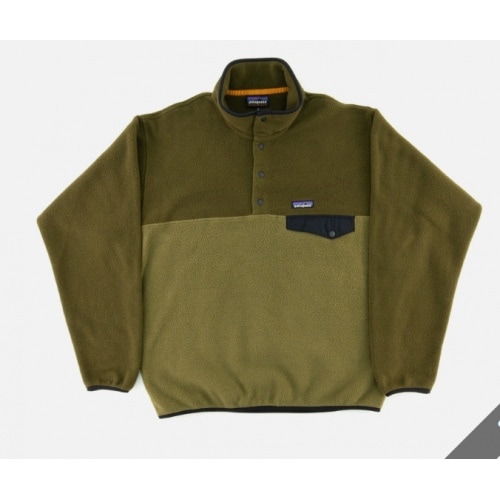 Patagonia Mens Medium LW Synchilla Snap-T Fleece Pullover Jacket Two-Tone Cargo