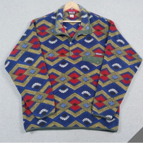 Patagonia Fleece Jacket Mens L Blue Synchilla Snap T Slowfoot Pullover 25450