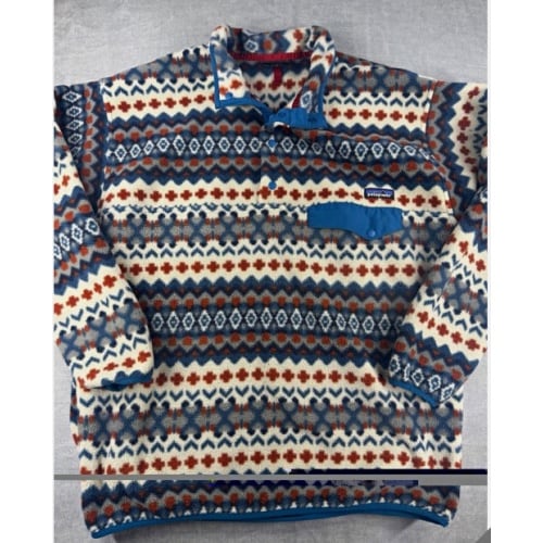 Patagonia Synchilla Snap-T Mens XL Fleece Pullover Geometric Pockets Aztec