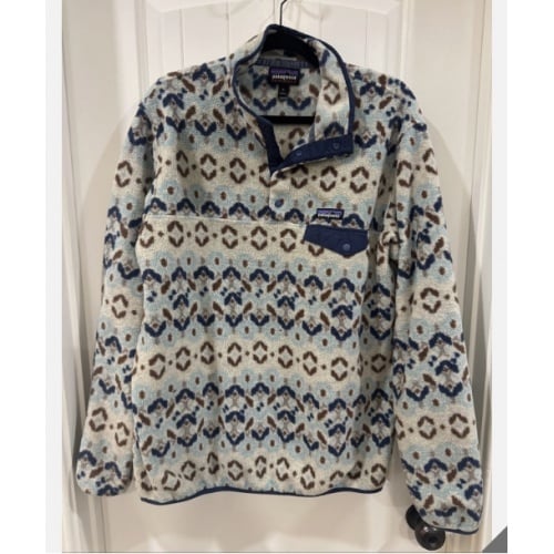Patagonia Synchilla Snap-T Fleece Pullover Size XL, Tundra Cluster: Big Sky Blue