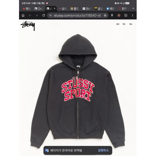 STÜSSY SPORT ZIP HOODIE