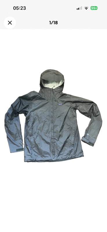 Patagonia Mens Medium M Gray H2No Hooded Rain Jacket Waterproof Shell