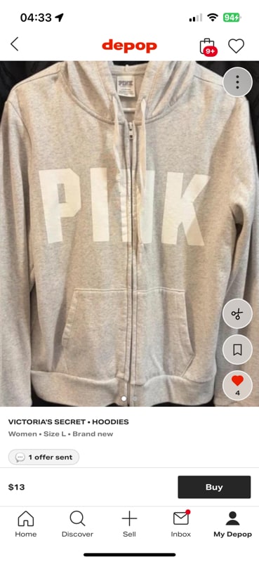 PINK gray hood zipup