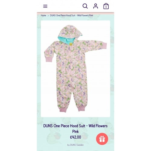 DUNS One Piece Hood Suit - Wild Flowers Pink