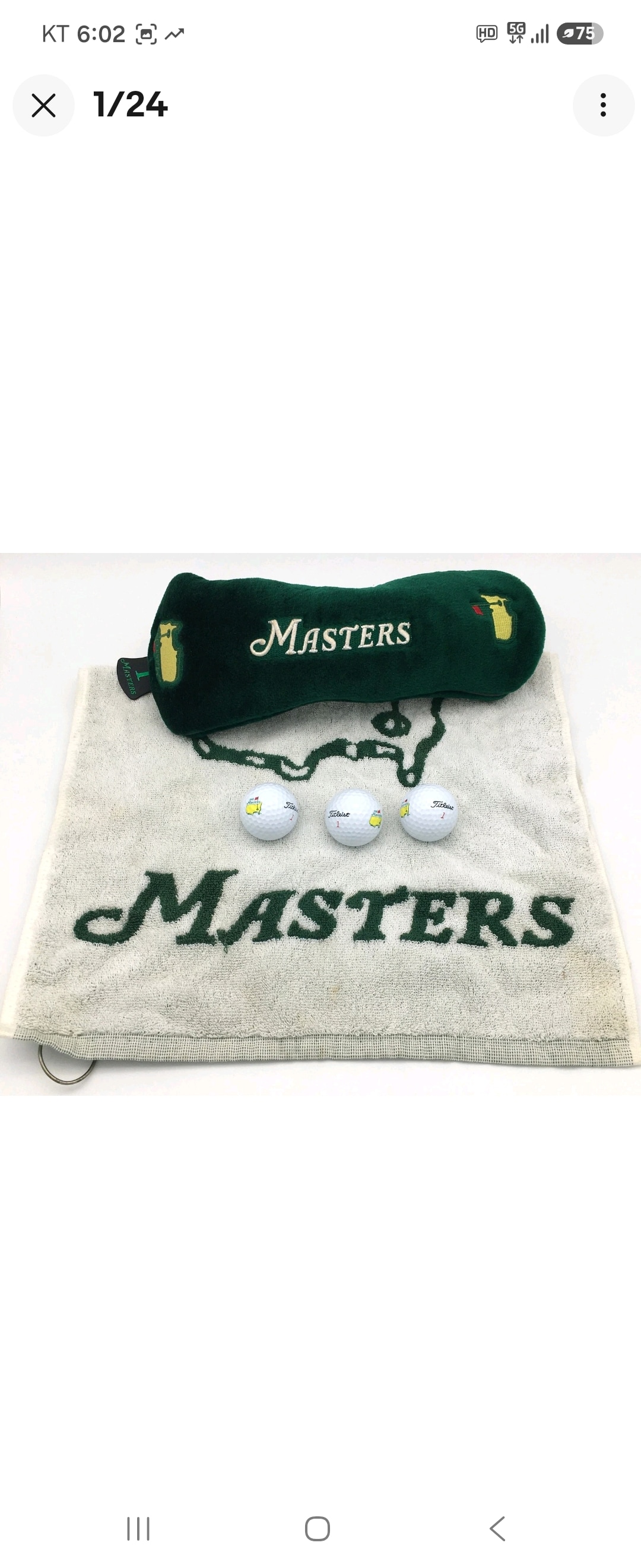 Masters Augusta National Golf Lot Plush Driver Headcover Towel 3 Titleist Balls