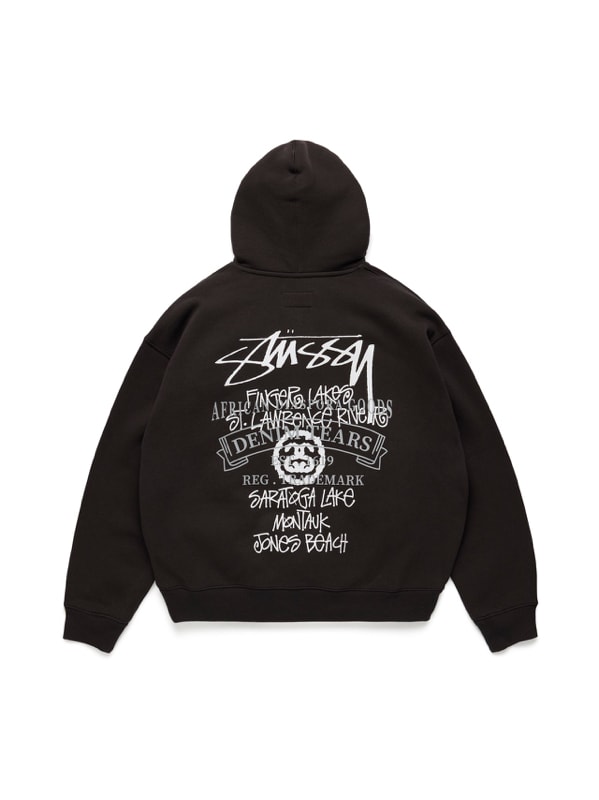 STUSSY TEARS NEW YORK FISHING TOUR HOODIE BLACK