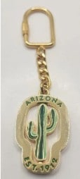 Vintage Arizona Est. 1972 Souvenir Gold Tone Swivel Keychain C-13