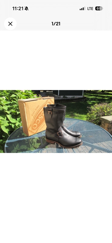 Wesco 7400 Engineer Boots - Mens 12D Black Leather