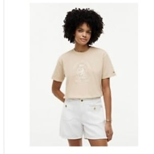 Crest Logo Garment-Dyed Boxy T-Shirt