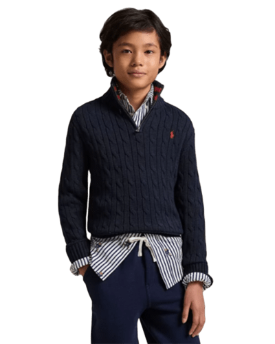 메이시스) 폴로랄프로렌 보이즈 케이블 하프집업 스웨터 $52.50