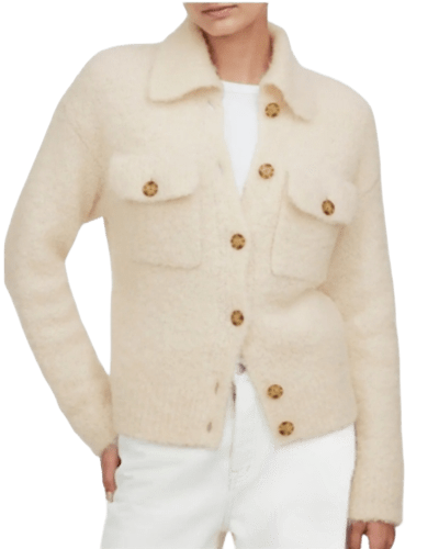 노드랙) 울&알파카 부클니트 스웨터 자켓 $99.97