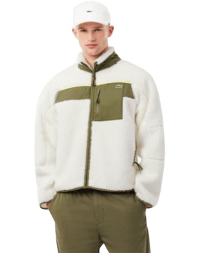 라코스테) 홀리데이 세일!! 맨즈 컬러블록 쉐르파 프리스 자켓 $143.99