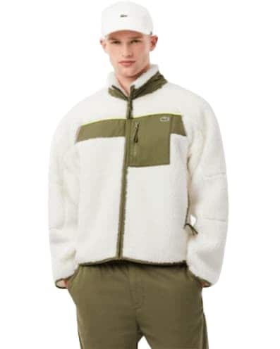 라코스테) 홀리데이 세일!! 맨즈 컬러블록 쉐르파 프리스 자켓 $143.99