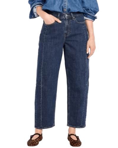 올드네이비) 배는 눌러주고, 핏은 편안하게!! 하이웨이스트 배럴진 $27.49