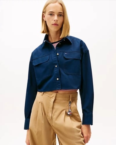 메이시스) 타미힐피거 크롭 유틸리티 셔츠자켓 $69.65