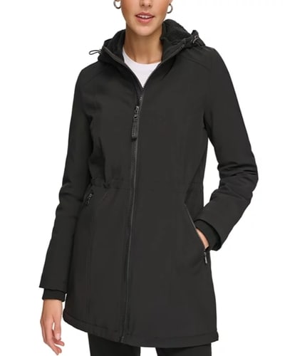 메이시스) 캘빈클라인 후디 인조퍼라이너 아노락 레인코트 $49.99